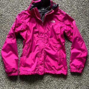 Pink North Face Windbreaker Jacket, Women's Raincoat, Size Large